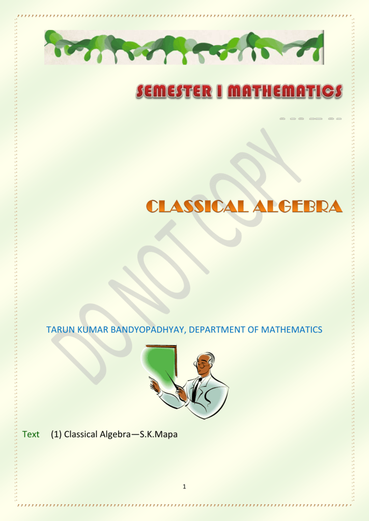 classical algebra solved problems pdf periyar university