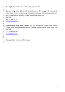 Running Head: Label-free in vivo SRS analysis of plant cuticle
