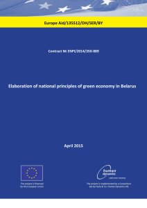 REPORT on elaboration of national principles of green economy in