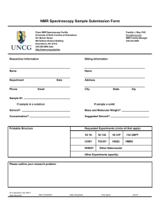 NMR Spectroscopy Sample Submission Form