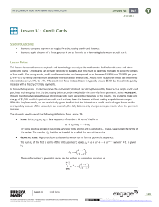 Lesson 31: Credit Cards