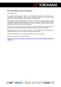 Press Release 2015-09-18 Miss YOKOHAMA is elected in Switzerland