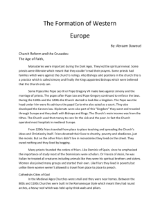 The Formation of Western Europe By: Abraam Dawoud Church