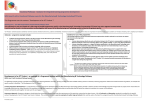 Manufacturing and Technology: Guidance for