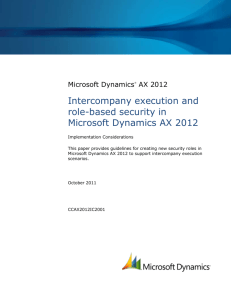 Intercompany execution and role based security in Microsoft