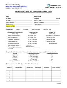 MiSeq library preparation and/or sequencing request form