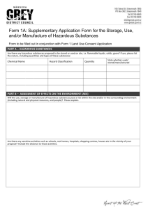 Form 1A - Hazardous Substances (electronic)