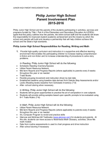 Philip Junior High School Parent Involvement Plan
