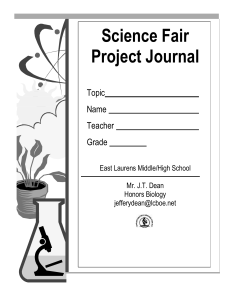Microsoft Word - Science Fair Project Journal.doc