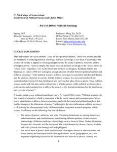 Pol 310-D001: Political Sociology