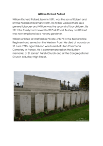 William Richard Pollard - Bushey First World War Commemoration
