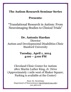The Autism Research Seminar Series Presents