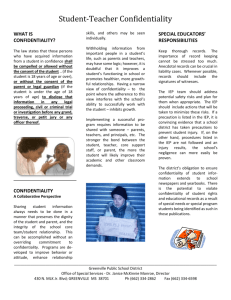 Brochure - Student-Teacher Confidentiality