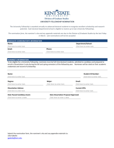 University Fellowship Nomination Form