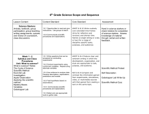 6th Science Scope and Sequence
