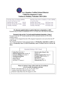 Tuition/Holiday Schedule - Los Alamitos Unified School District
