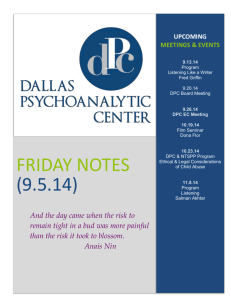 09/05/2014 - The Dallas Psychoanalytic Center