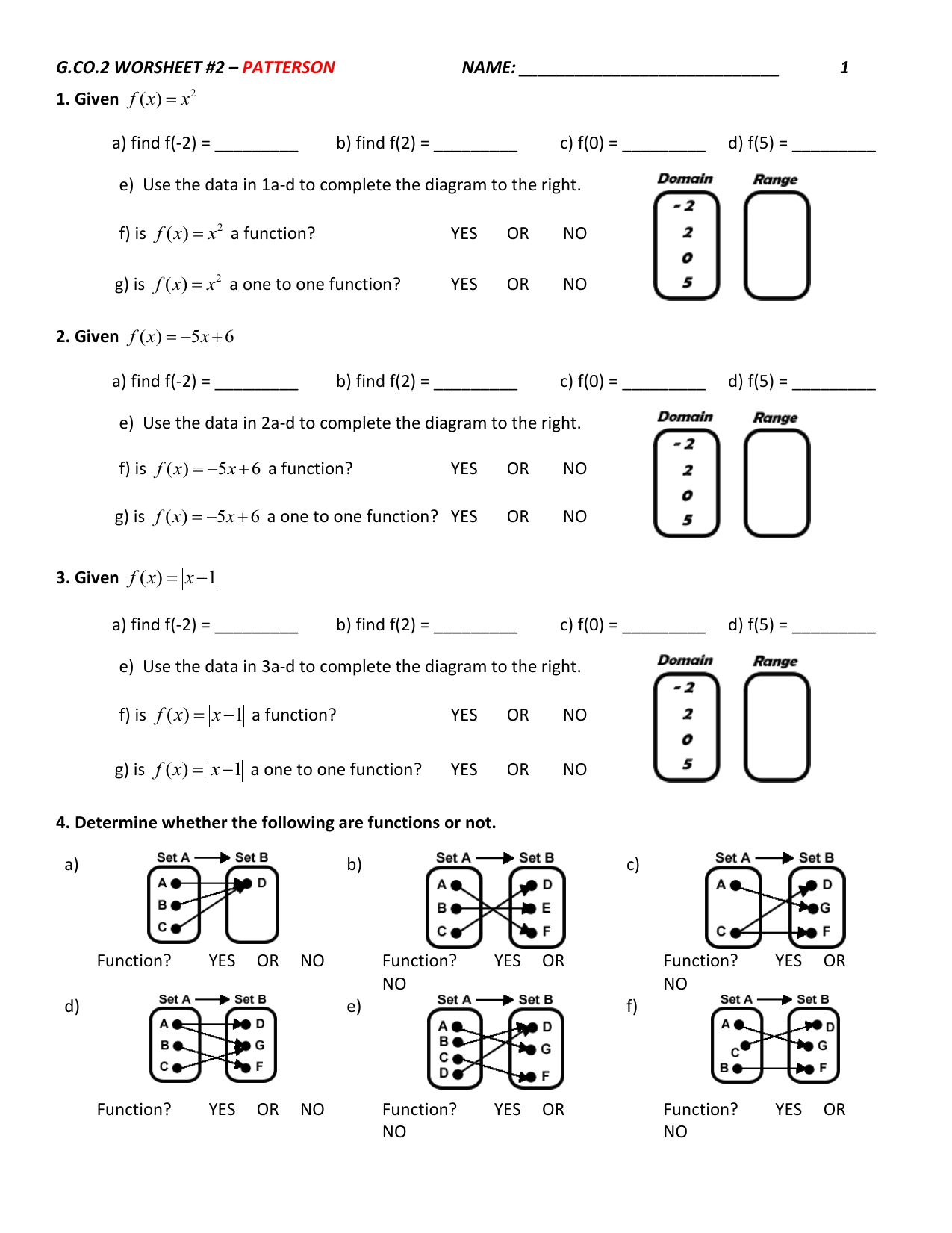 G Co A 2 Worksheet 1 Answer Key