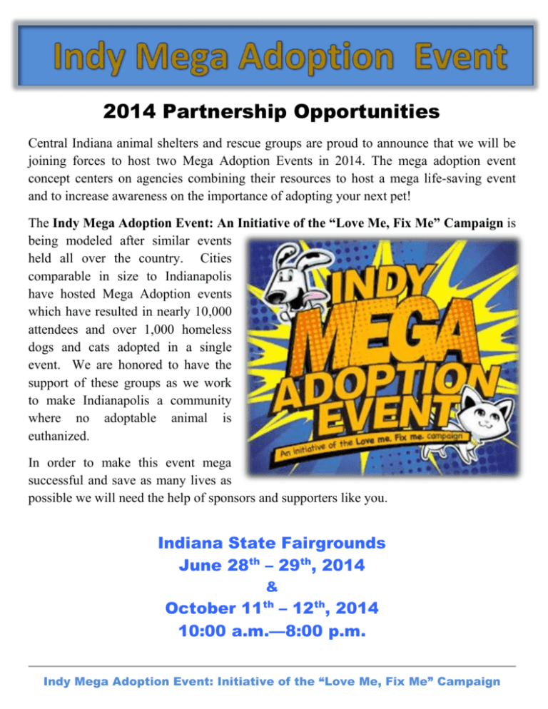 Supporting Sponsor Indy Mega Adoption Event