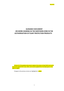 Guidance document on work-sharing in the Northern zone, verison