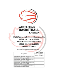 2016-2019 CWBL Bid Form - Wheelchair Basketball Canada