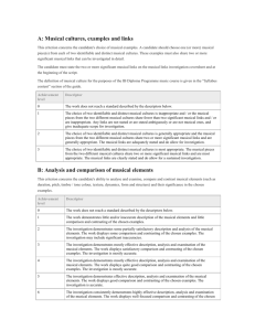 Musical Links Investigation Criteria