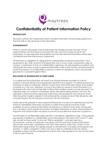 Confidentiality policy - Maytrees Medical Practice