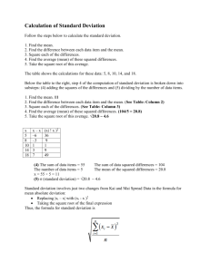 Calculation of Standard Deviation