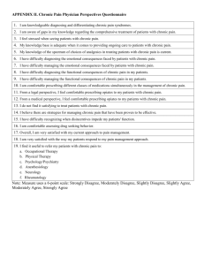 APPENDIX II. Chronic Pain Physician Perspectives Questionnaire I