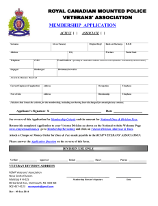 membership application - Nova Scotia RCMP Veterans` Association