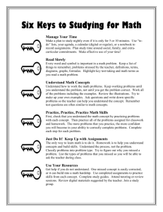 Six Keys to Studying for Math