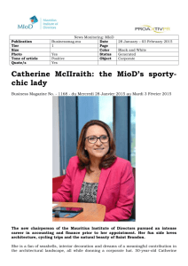 Catherine McIIraith: the MioD`s sporty-chic lady