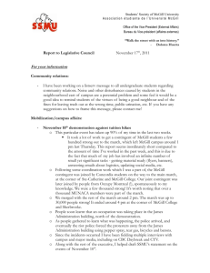Report to Exec Comm - Students` Society of McGill University