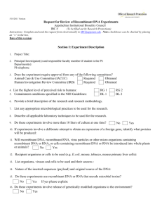 Request for Review of Recombinant DNA Experiments (docx 79.8 KB)