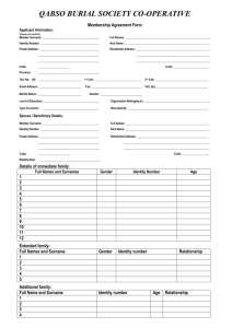 Membership Agreement Form