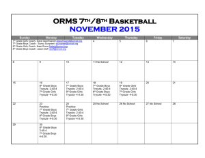 ORMS 7 th /8 th Basketball