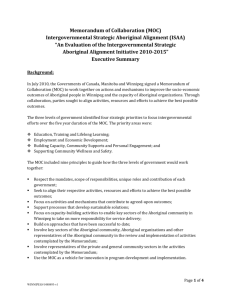Intergovernmental Strategic Aboriginal Alignment