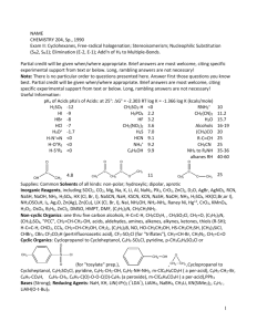 NAME CHEMISTRY 204, Sp., 1990 Exam II: Cyclohexanes, Free