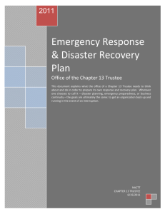 Emergency Response & Disaster Recovery Plan