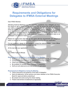 Requirements and Obligations for Delegates to IFMSA External