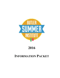 Information Packet - Butler University