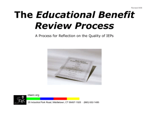 Reflection Process for IEP Goals & Objectives