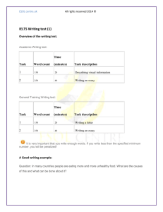 IELTS Writing test (1) - ESOL centre