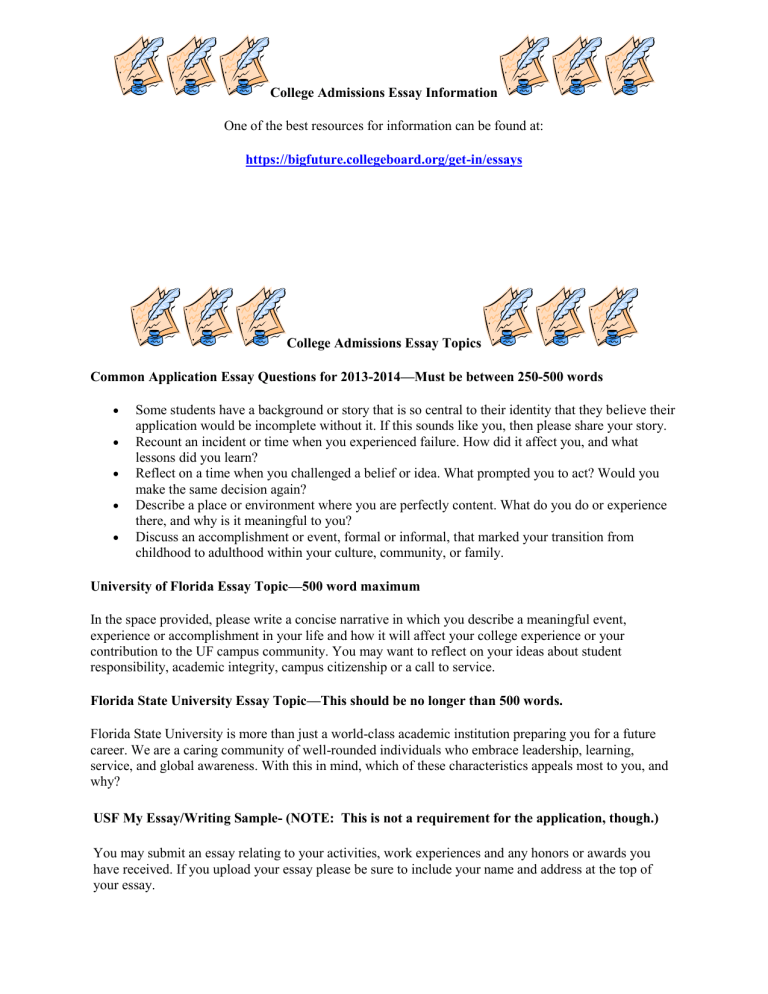 Sample College Application Essay 1