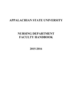Faculty Handbook - Nursing - Appalachian State University