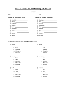 French – English dictionary practice