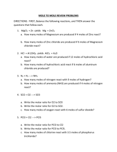 MOLE TO MOLE REVIEW PROBLEMS