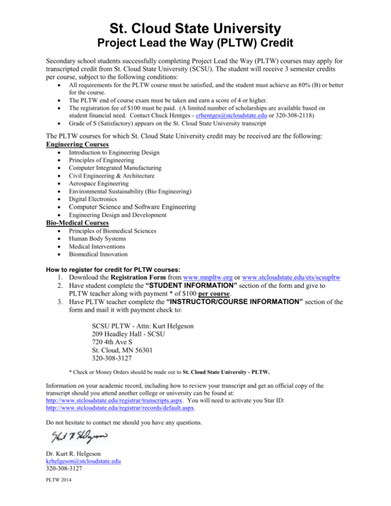 College In The Schools St Cloud State University