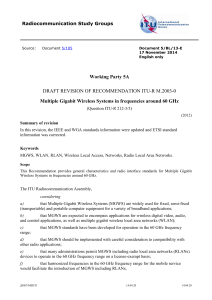 3 Multiple Gigabit Wireless Systems (MGWS) standards