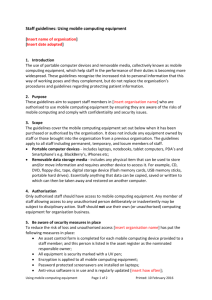 Template Staff Guidelines on Using Mobile Computing Equipment